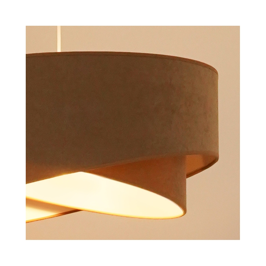 Brilagi - LED ljuskrona med textilsladd LYRA 1xE27/15W/230V brun/vit