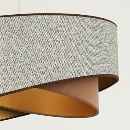 Brilagi - LED ljuskrona med textilsladd LYRA 1xE27/15W/230V grå/grädde/guld