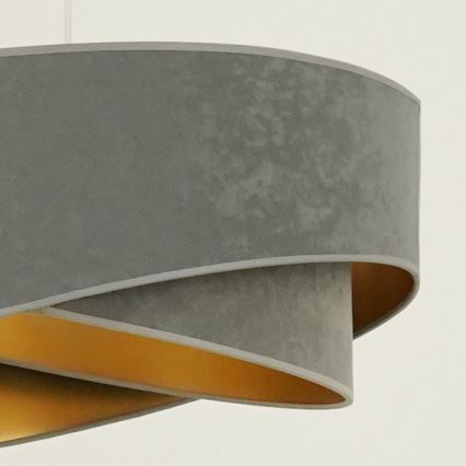 Brilagi - LED ljuskrona med textilsladd LYRA 1xE27/15W/230V grå/guld