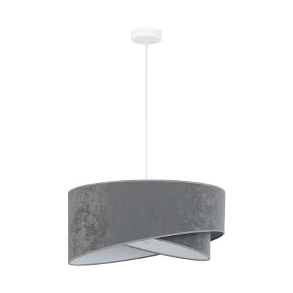 Brilagi - LED ljuskrona med textilsladd LYRA 1xE27/15W/230V grå/vit