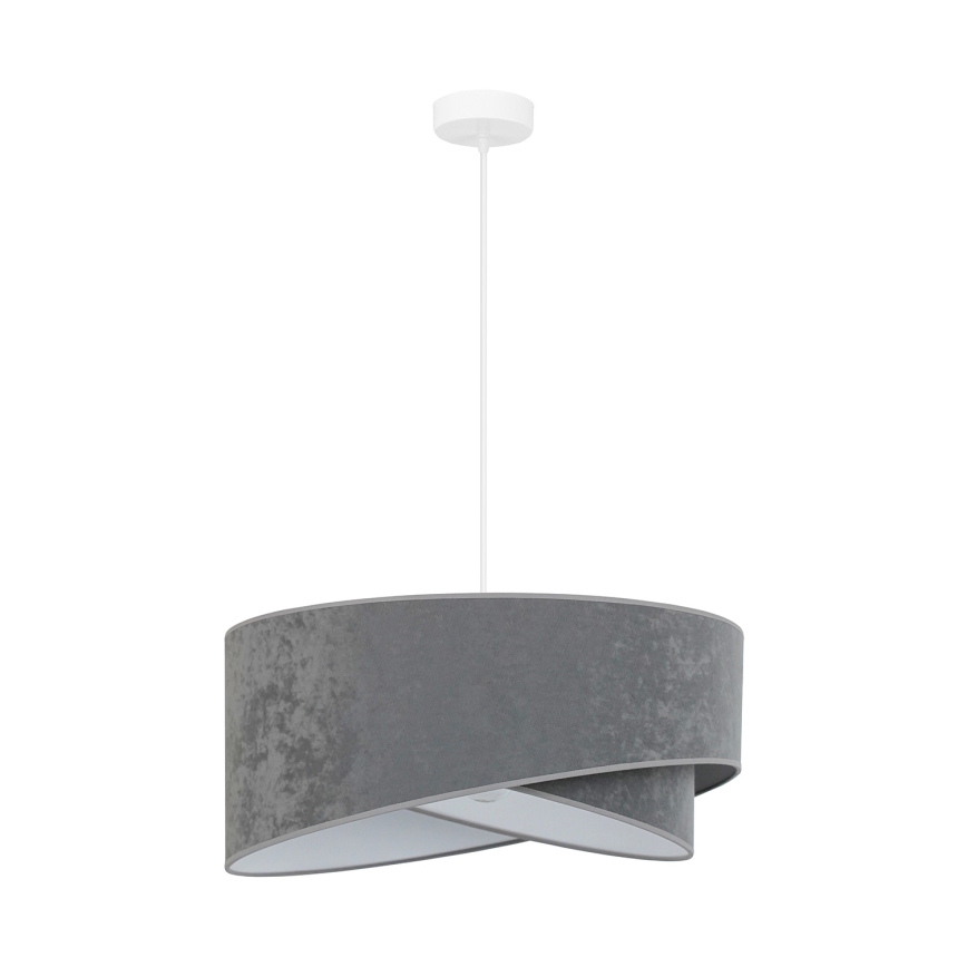 Brilagi - LED ljuskrona med textilsladd LYRA 1xE27/15W/230V grå/vit