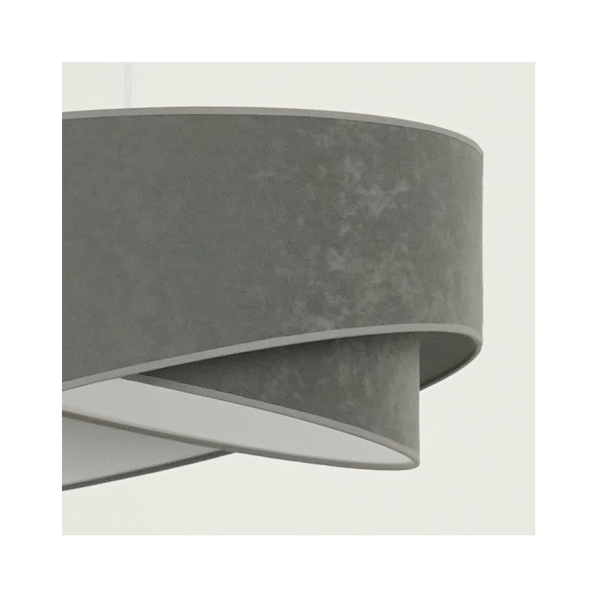 Brilagi - LED ljuskrona med textilsladd LYRA 1xE27/15W/230V grå/vit