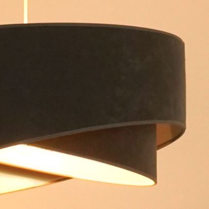 Brilagi - LED ljuskrona med textilsladd LYRA 1xE27/15W/230V grå/vit