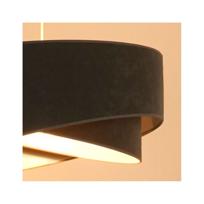 Brilagi - LED ljuskrona med textilsladd LYRA 1xE27/15W/230V grå/vit