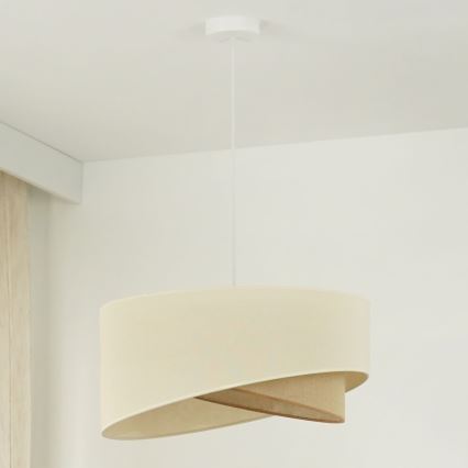 Brilagi - LED ljuskrona med textilsladd LYRA 1xE27/15W/230V grädde/beige