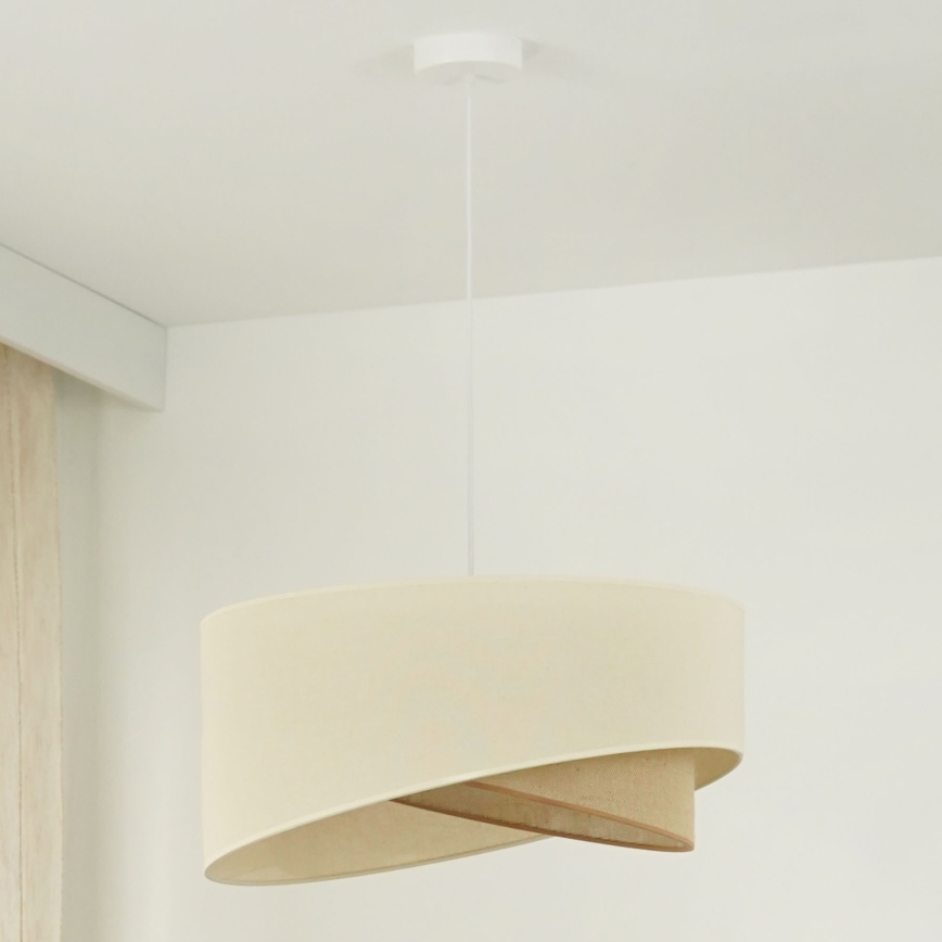 Brilagi - LED ljuskrona med textilsladd LYRA 1xE27/15W/230V grädde/beige