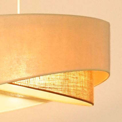 Brilagi - LED ljuskrona med textilsladd LYRA 1xE27/15W/230V grädde/beige