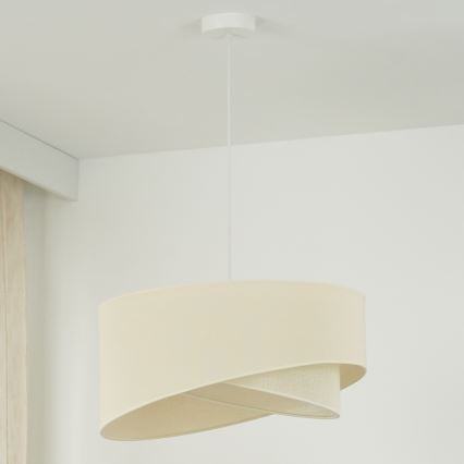 Brilagi - LED ljuskrona med textilsladd LYRA 1xE27/15W/230V grädde