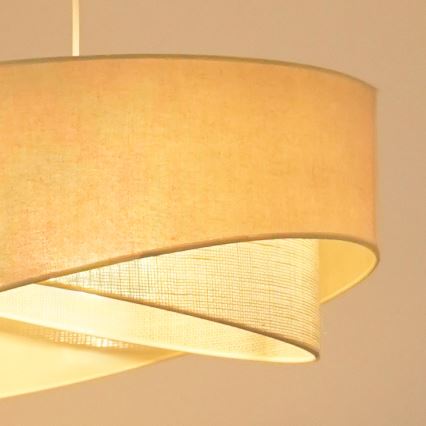 Brilagi - LED ljuskrona med textilsladd LYRA 1xE27/15W/230V grädde