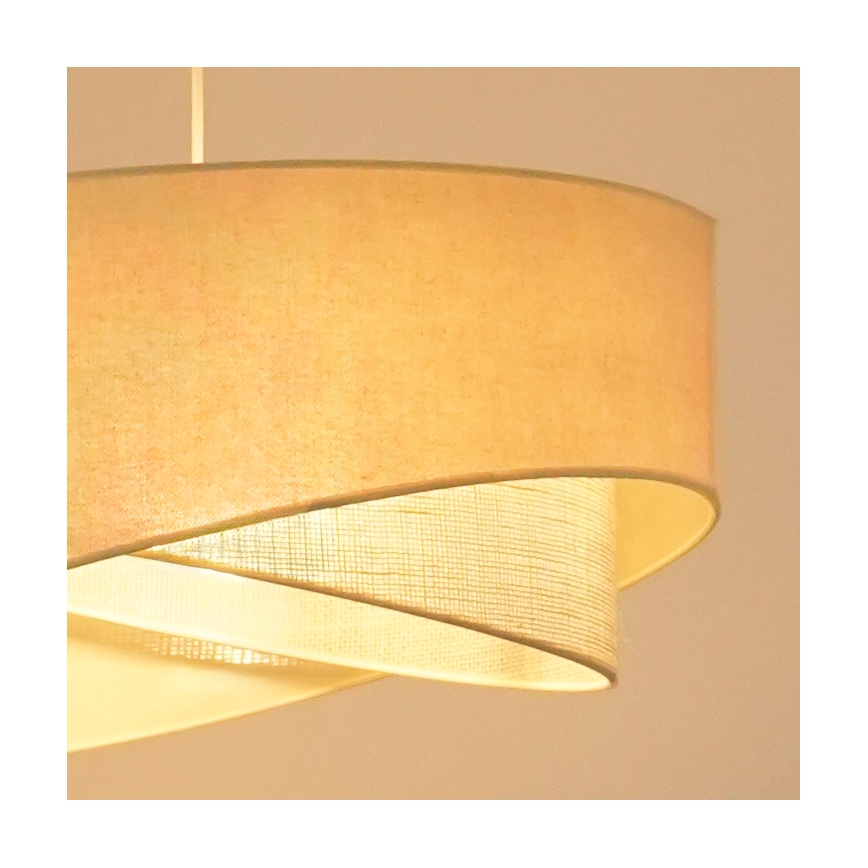 Brilagi - LED ljuskrona med textilsladd LYRA 1xE27/15W/230V grädde