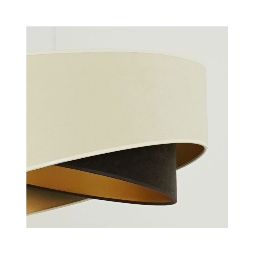 Brilagi - LED ljuskrona med textilsladd LYRA 1xE27/15W/230V grädde/svart/guld