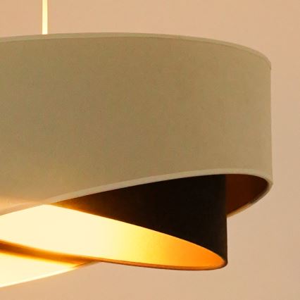 Brilagi - LED ljuskrona med textilsladd LYRA 1xE27/15W/230V grädde/svart/guld