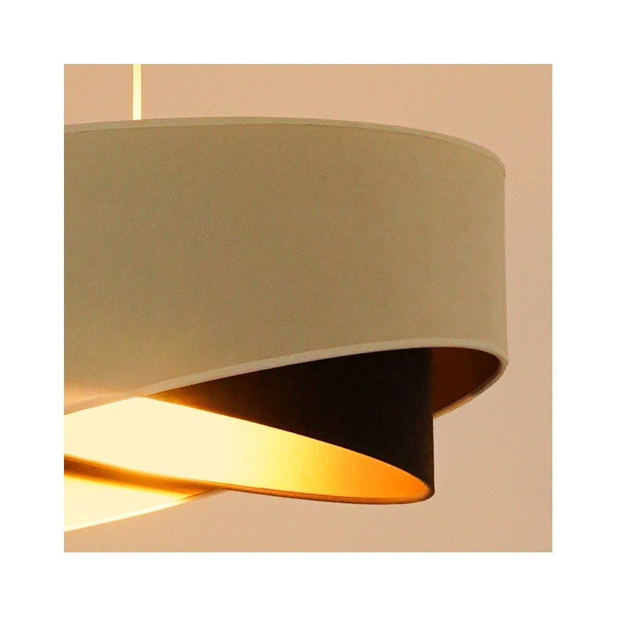 Brilagi - LED ljuskrona med textilsladd LYRA 1xE27/15W/230V grädde/svart/guld