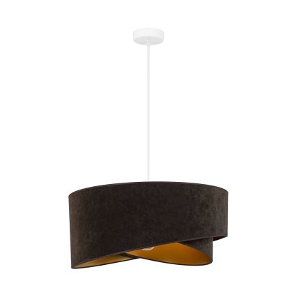 Brilagi - LED ljuskrona med textilsladd LYRA 1xE27/15W/230V mörkbrun/guld