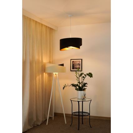 Brilagi - LED ljuskrona med textilsladd LYRA 1xE27/15W/230V mörkbrun/guld