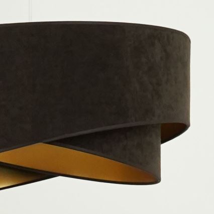 Brilagi - LED ljuskrona med textilsladd LYRA 1xE27/15W/230V mörkbrun/guld