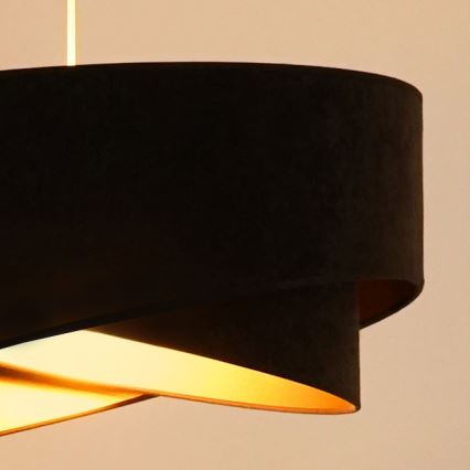 Brilagi - LED ljuskrona med textilsladd LYRA 1xE27/15W/230V mörkbrun/guld