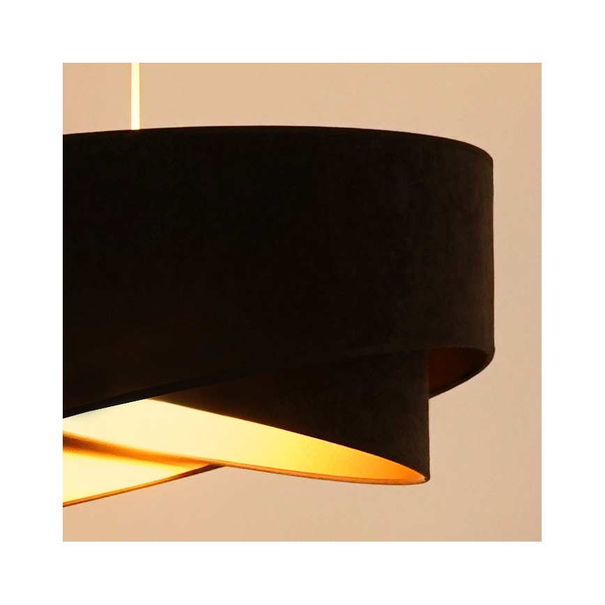 Brilagi - LED ljuskrona med textilsladd LYRA 1xE27/15W/230V mörkbrun/guld