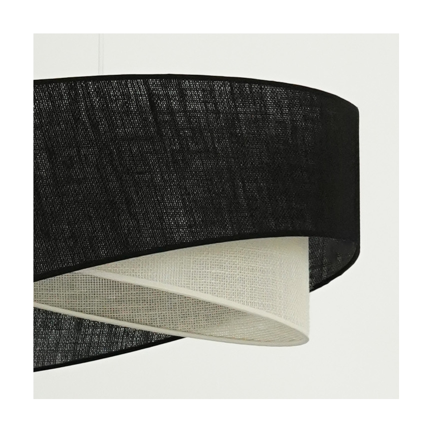 Brilagi - LED ljuskrona med textilsladd LYRA 1xE27/15W/230V svart/grädde