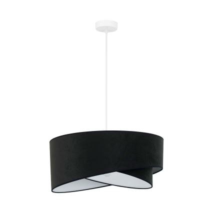 Brilagi - LED ljuskrona med textilsladd LYRA 1xE27/15W/230V svart/vit