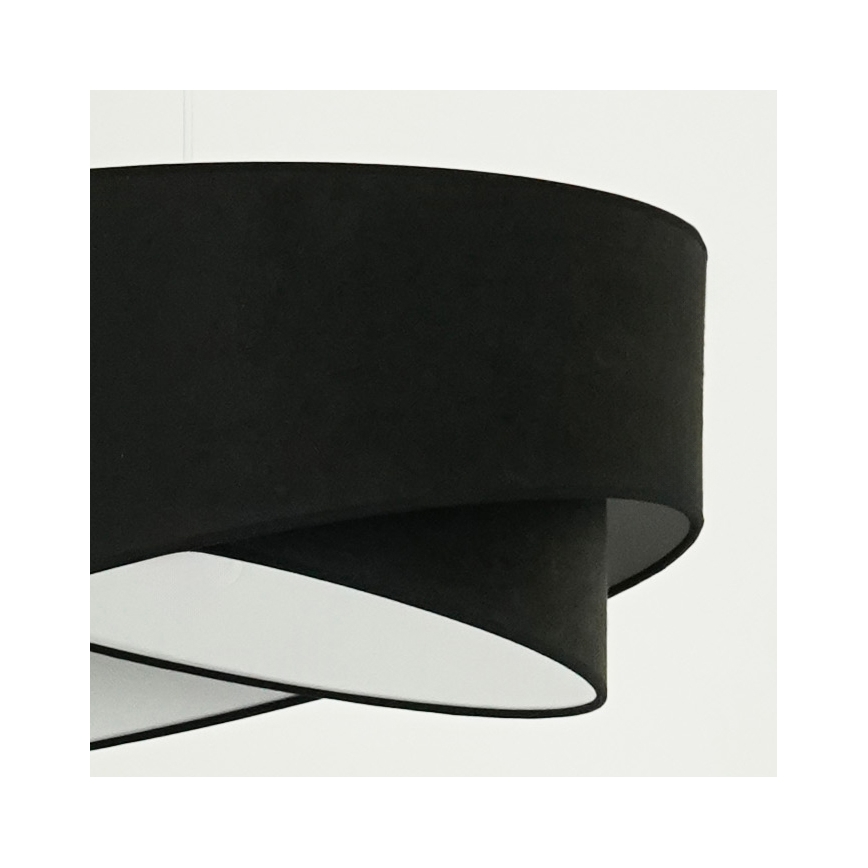 Brilagi - LED ljuskrona med textilsladd LYRA 1xE27/15W/230V svart/vit