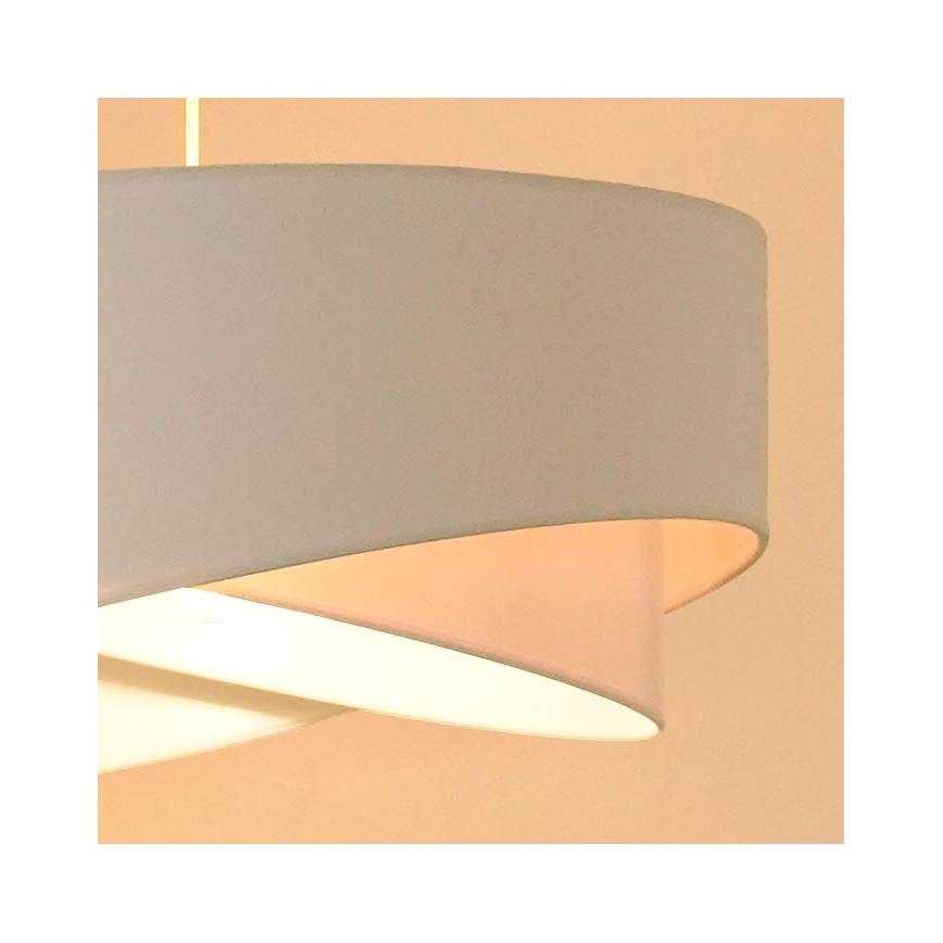 Brilagi - LED ljuskrona med textilsladd LYRA 1xE27/15W/230V vit