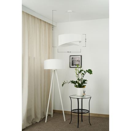 Brilagi - LED ljuskrona med textilsladd LYRA 1xE27/15W/230V vit