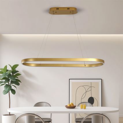 Brilagi - LED-ljuskrona med vajer PONDIE LED/44W/230V 80x30 cm guld