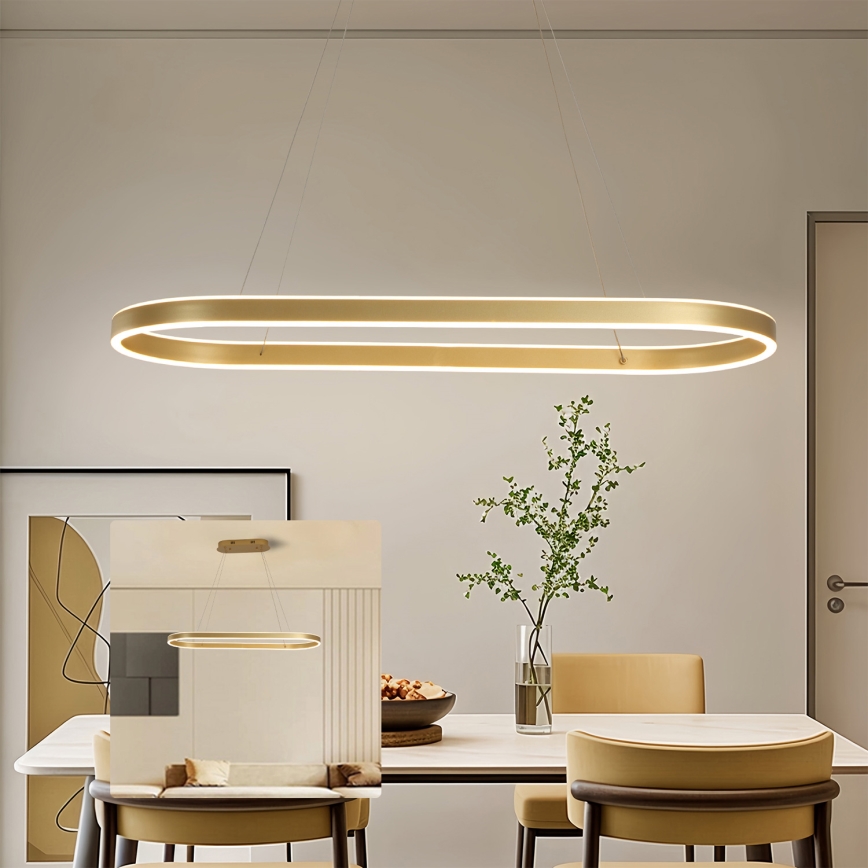 Brilagi - LED-ljuskrona med vajer PONDIE LED/44W/230V 80x30 cm guld