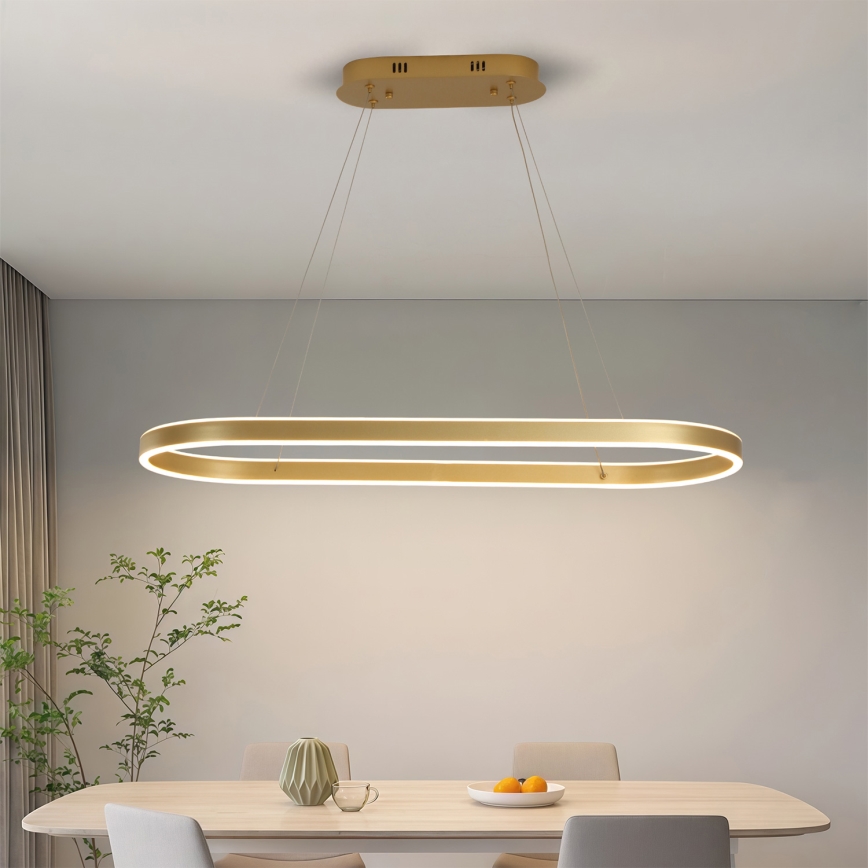 Brilagi - LED-ljuskrona med vajer PONDIE LED/44W/230V 80x30 cm guld