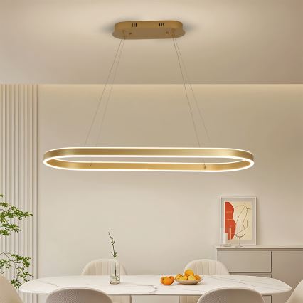 Brilagi - LED-ljuskrona med vajer PONDIE LED/44W/230V 80x30 cm guld