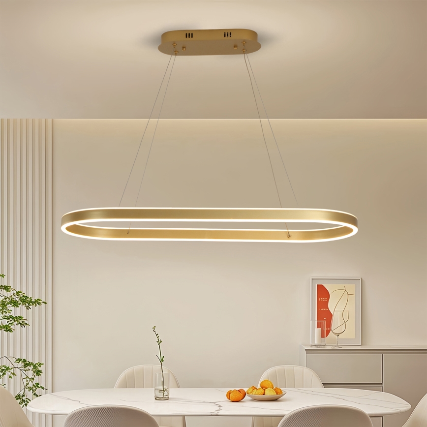 Brilagi - LED-ljuskrona med vajer PONDIE LED/44W/230V 80x30 cm guld