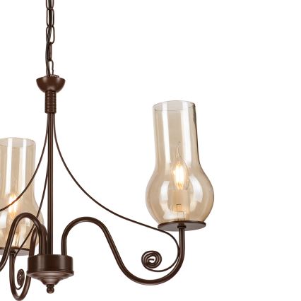 Brilagi - LED Ljuskrona på kedja COTTAGE 3xE14/40W/230V brun