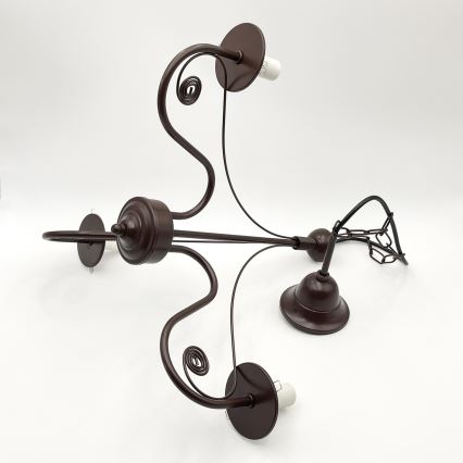 Brilagi - LED Ljuskrona på kedja COTTAGE 3xE14/40W/230V brun