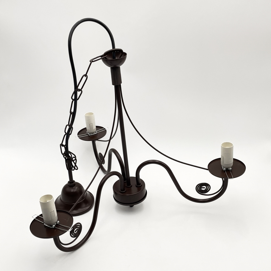 Brilagi - LED Ljuskrona på kedja COTTAGE 3xE14/40W/230V brun