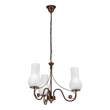 Brilagi - LED Ljuskrona på kedja COTTAGE 3xE14/40W/230V brun/vit