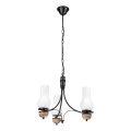 Brilagi - LED-ljuskrona på kedja COTTAGE 3xE14/40W/230V ek/svart/vit