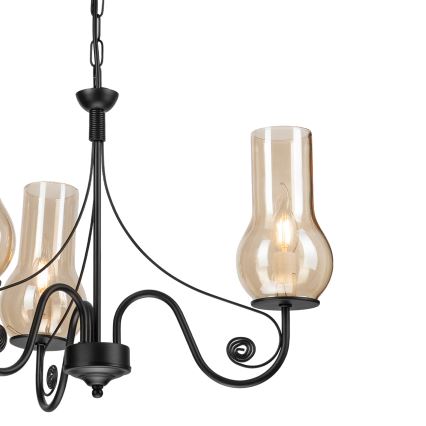 Brilagi - LED Ljuskrona på kedja COTTAGE 3xE14/40W/230V svart/brun