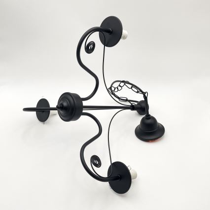 Brilagi - LED Ljuskrona på kedja COTTAGE 3xE14/40W/230V svart/brun