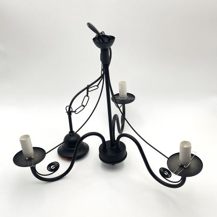 Brilagi - LED Ljuskrona på kedja COTTAGE 3xE14/40W/230V svart/brun