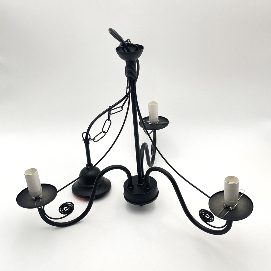 Brilagi - LED Ljuskrona på kedja COTTAGE 3xE14/40W/230V svart/brun