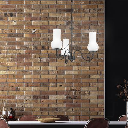 Brilagi - LED Ljuskrona på kedja COTTAGE 3xE14/40W/230V svart/vit