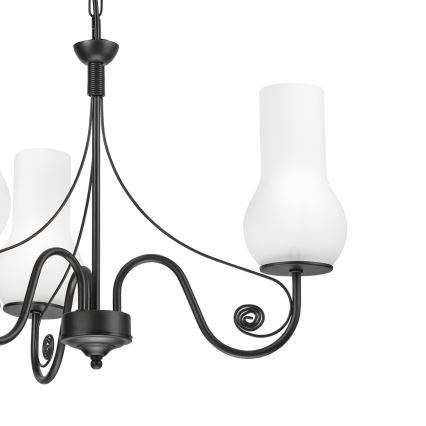 Brilagi - LED Ljuskrona på kedja COTTAGE 3xE14/40W/230V svart/vit