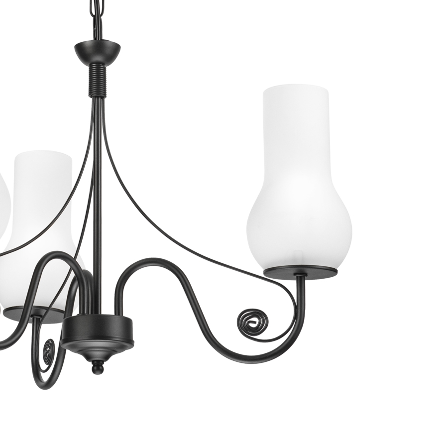 Brilagi - LED Ljuskrona på kedja COTTAGE 3xE14/40W/230V svart/vit