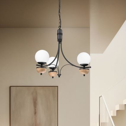 Brilagi - LED Ljuskrona på kedja COTTAGE 3xG9/40W/230V bok/vit