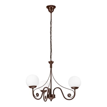 Brilagi - LED Ljuskrona på kedja COTTAGE 3xG9/40W/230V brun/vit