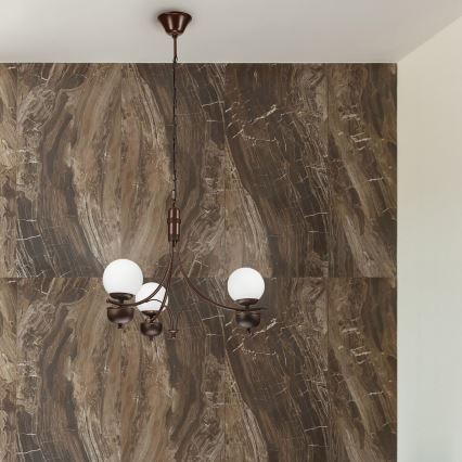 Brilagi - LED Ljuskrona på kedja COTTAGE 3xG9/40W/230V brun/vit