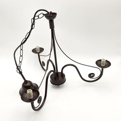 Brilagi - LED Ljuskrona på kedja COTTAGE 3xG9/40W/230V brun/vit