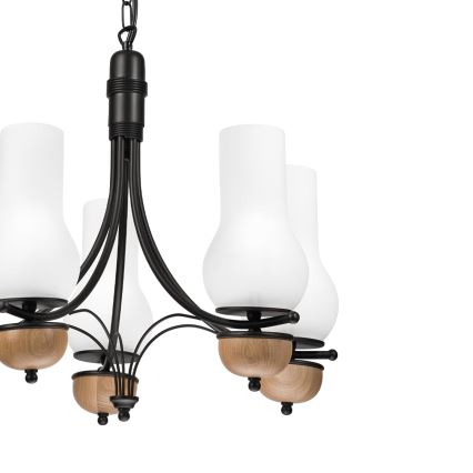 Brilagi - LED Ljuskrona på kedja COTTAGE 5xE14/40W/230V bok/vit