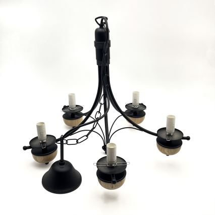 Brilagi - LED Ljuskrona på kedja COTTAGE 5xE14/40W/230V bok/vit